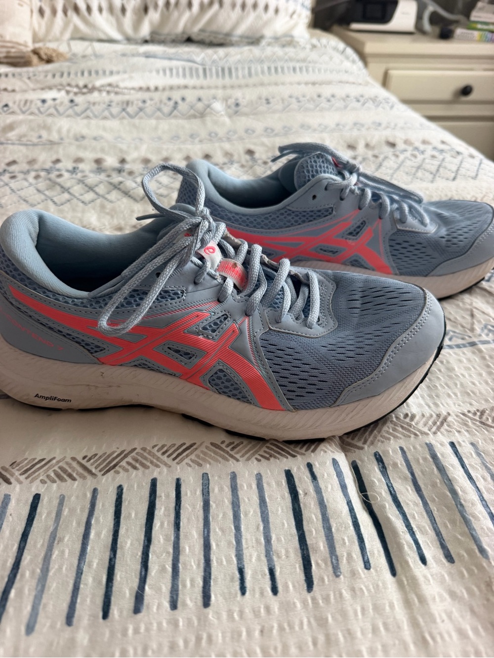 ASICS Light Blue Women's Running Sneakers with Coral Logo